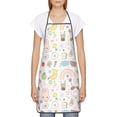 thumbnail image 2 of Naloa 1Pack Adjustable Bib Apron Waterdrop Resistant Cooking Kitchen Aprons for Women Men Chef, Summer Rabbit Print, 2 of 5
