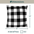 thumbnail image 6 of PAVILIA Checker Plaid Throw Pillow Covers 18x18 Set of 2, Decorative Pillow Cases Bed Sofa Couch, Boho Aesthetic Accent Decor Cushion Bedroom Living Room, Velvet Square Euro Sham Covers, Black White, 6 of 7