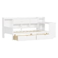 thumbnail image 7 of White L-shape Daybed With Thoughtful Storage, Twin Bed Built-in Desk & Bookcase Rich Storage Options, Multi-functional Shelf, 7 of 7