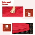 thumbnail image 3 of Gymax 3PCS Rattan Patio Conversation Furniture Set Yard Outdoor w/ Red Cushions, 3 of 9