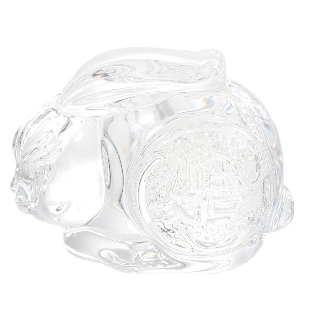 Transparent Rabbit Statue Glass Rabbit Decor Desktop Bunny Statue Desktop Supply
