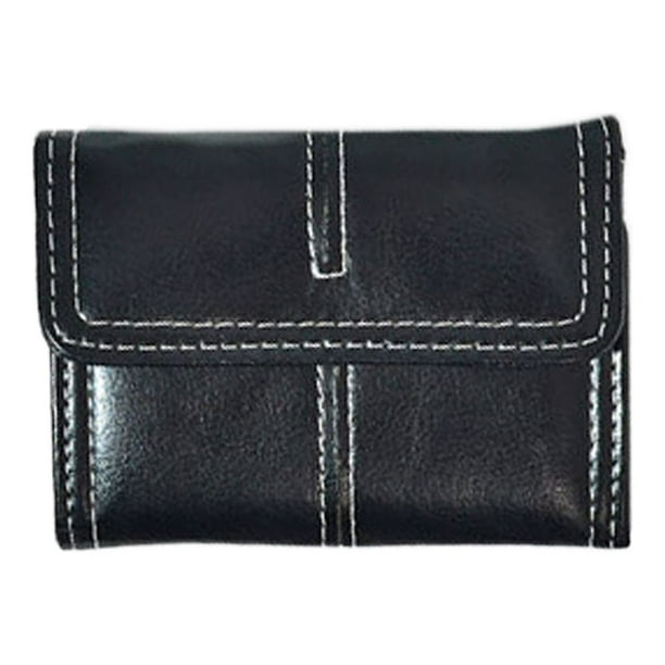 Monedero pequeño con múltiples ranuras para tarjetas, estilo mini, para mujer, a la moda para niñas, color negro