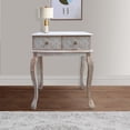 thumbnail image 7 of 2 Drawer Mango Wood Console Table with Floral Carved Front Brown and White - Saltoro Sherpi, 7 of 7