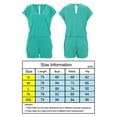 thumbnail image 4 of Wosthever Mono de verano liso de algodón con cuello en V para mujer, mono de manga corta para niña Deportes acuáticos Azul S, 4 of 5