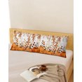 thumbnail image 2 of Orange Pumpkins Fall Body Pillow Cover 20x54, Thanksgiving Eucalyptus Leaves Wooden Decorative Pillowcase with Zipper, Microfiber Pillow Protector, Soft Breathable Long Lumbar Pillowcases for Women, 2 of 9