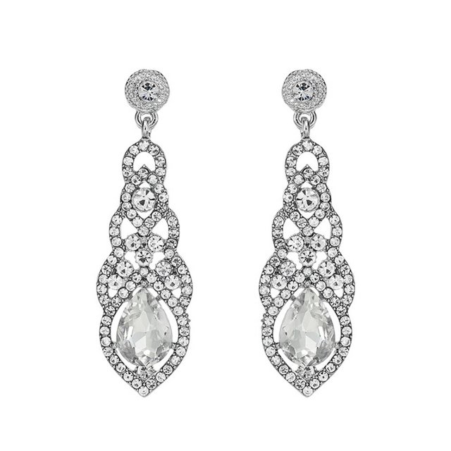 Minnieouse Pendientes de cristal brillante para novia, colgante de gota de diamantes de imitación para boda, pendiente para concurso de graduación, Ropa, zapatos y accesorios Miscelánea Minnieouse PS12477-00