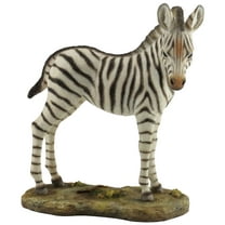 6.88 Inch Standing Baby Zebra Decorative Figurine, Black and White