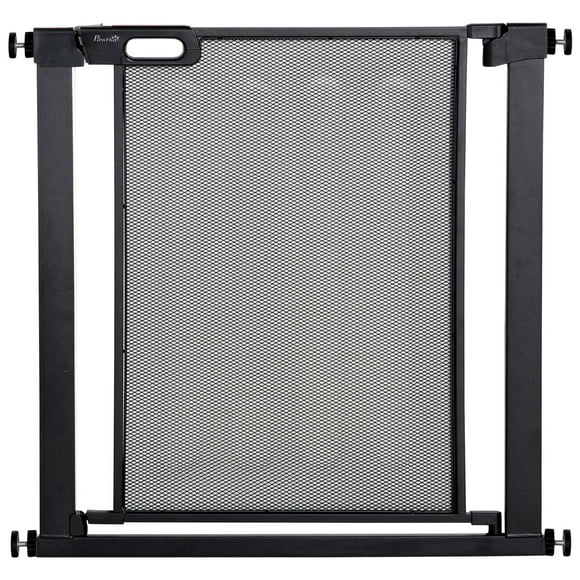 PawHut 29.5"-32.3" Metal Pet Gate, w/ Auto Closing Door, Double Locking