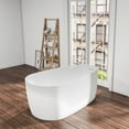 thumbnail image 5 of Vinnova Viana 67" x 31.5" Oval Acrylic Freestanding Soaking Bathtub in Matte White, 5 of 6