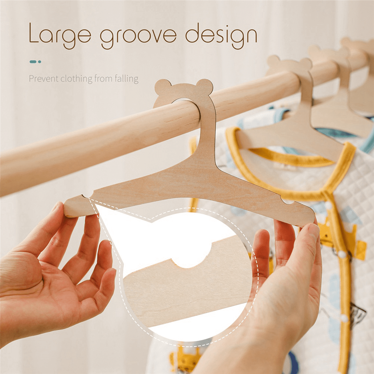 90 Pcs Wooden Hanger for Baby Clothes Natural Wood Hanger for Baby Clothes Hanger Rack Room Nursery Decor for Kids
