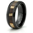 thumbnail image 2 of Metal Masters Tungsten Carbide Mens Ring Wedding Band Zebra Wood Inlay 8mm Comfort-Fit Black, 2 of 4