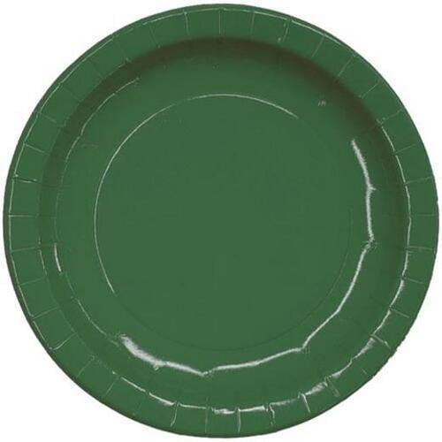 9 In. Dark Green Paper Plates 16 Ct.