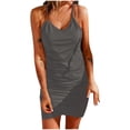 thumbnail image 2 of SEAOPEN Robe d'Été Crochetée pour Femmes Robe de Plage Bohème Robe Boho Mini Robe d'Été Ligne A Gris Foncé,m, 2 of 7