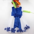 thumbnail image 5 of YONGHS Kids Wedding Party Bowknot Petals Flower Girl Dress Prom Pageant Ball Gown Blue 2, 5 of 7
