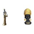 thumbnail image 1 of Figura de mujer africana, estatua de resina hecha a mano, adorno de dama tribal africana, escultura decorativa con pendientes, pintada a mano, ideal p, 1 of 8