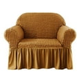 thumbnail image 3 of 3D Bubble Lattice Stretch Sofa Cover Loveseat Cover Anti-Slip Slipcover w/ Skirt, 3 of 16