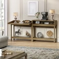 thumbnail image 2 of FAGAGA Wooden Console Table with Charging Station for Electronic Piano, Foldable Sofa Table with Storage for Living Room, Multifunctional Desk for Kitchen, Entryway | Brown, 2 of 10