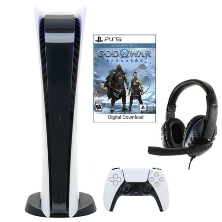 Sony PlayStation 5 Digital GOW: Ragnarok Console with Universal Headset