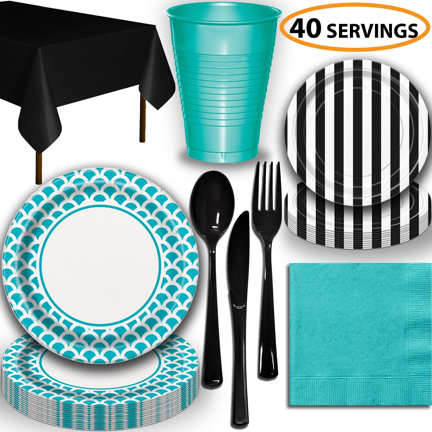 teal disposable plates