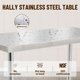 thumbnail image 5 of Yeshouse Mesa de acero inoxidable para preparación y trabajo con protector contra salpicaduras, mesa de cocina resistente con estante inferior ajustable y patas para restaurantes, hogares y hoteles, 5 of 6