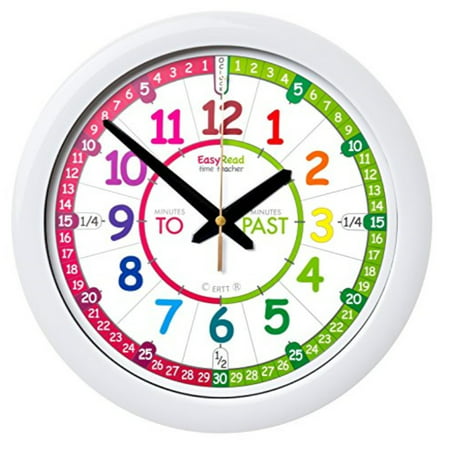 easyread time teacher children's wall clock with simple 3 step teaching system. 12
