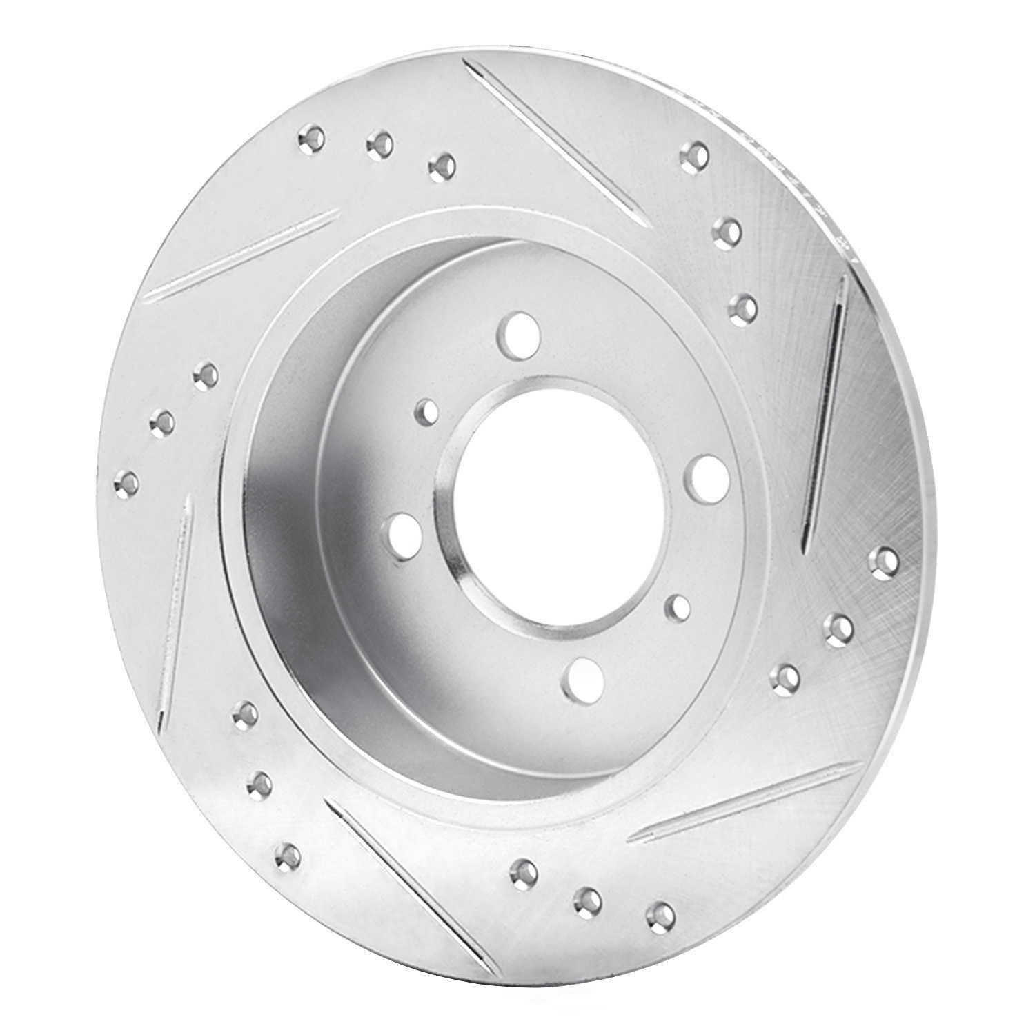 Dynamic Friction Company 631-67038L DFC Brake Rotor - Drilled And Slotted - Silver