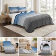 thumbnail image 6 of Queen Quilt Set 90''x96'', Blue Gray Lightweight Bedspread Coverlet Set with 2 Pillow Shams, Vintage Farmhouse Gradient Wooden Grain Art Breathable All Season Quilt Bedding for Bedroom/Guest Room, 6 of 9