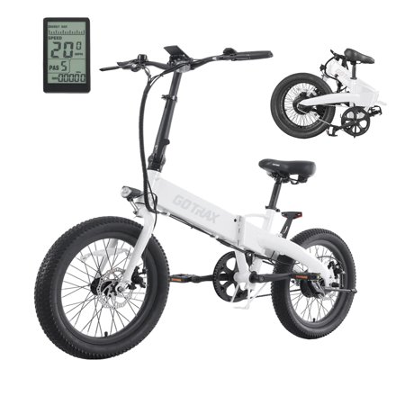 F1 Electric Bike for Adults, 350W/20"/48V Folding E-Bike with Multifunction LCD Display for Commute, Travel or Park Riding, White