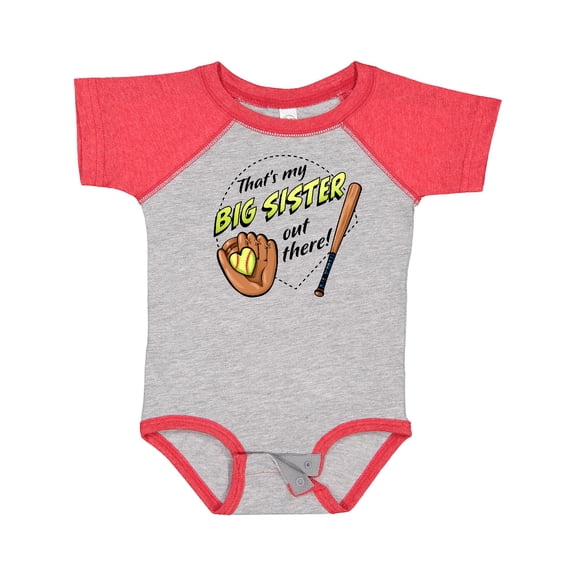 Inktastic That's My Big Sister out There Softball Boys or Girls Baby Bodysuit
