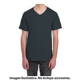 thumbnail image 2 of Playera Fruit of the Loom Para hombre cuello v, algodón sustentable, negro jaspe, talla CH, 2 of 4