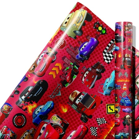 5Pcs Cars Kids Wrapping Paper Set ,27.8x20 Inch Each,Perfect for Birthdays, Holidays & Parties,Durable & Easy-Cut Paper