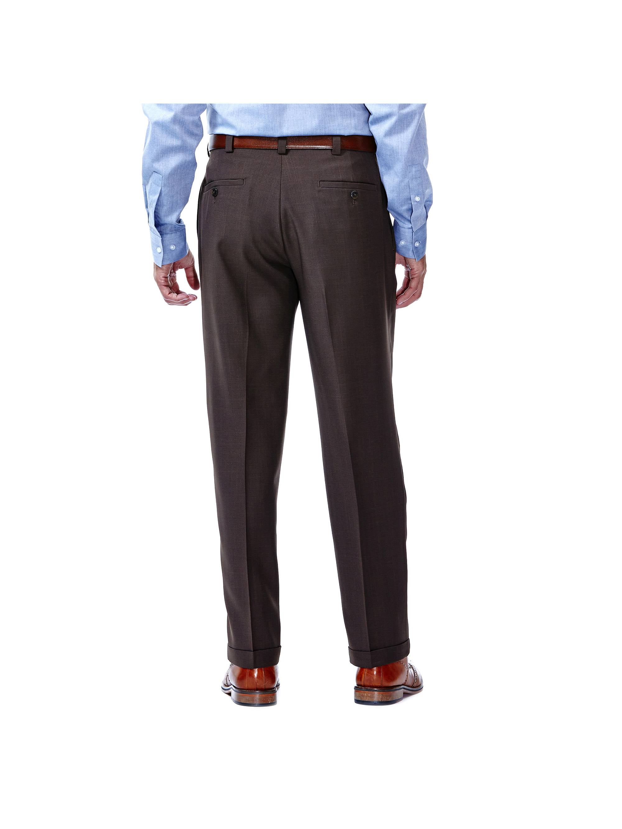 men's haggar eclo stria classic fit flat front dress pants Haggar Men's Eclo Stria Classic Fit Flat Front Hidden Expandable Dress Pants