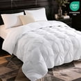 thumbnail image 2 of SONORO KATE Pinch Pleat Feather Down Comforter Queen Size, High Fill Power Soft Duvet Insert with Corner Tabs, All Season Bedding Comforter (90"x90", White), 2 of 7
