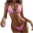 thumbnail image 2 of Micro Bikinis for Women Halter Swimsuit Cutout String Tie Drawstring High Cut Bathing Suit, 2 of 8