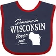 thumbnail image 3 of Inktastic Someone in Wisconsin Loves Me Boys or Girls Baby Bib, 3 of 4