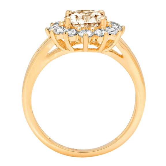 2.72 ct Oval Cut Natural Morganite Halo Engagement Ring for Women in 18K Yellow Gold