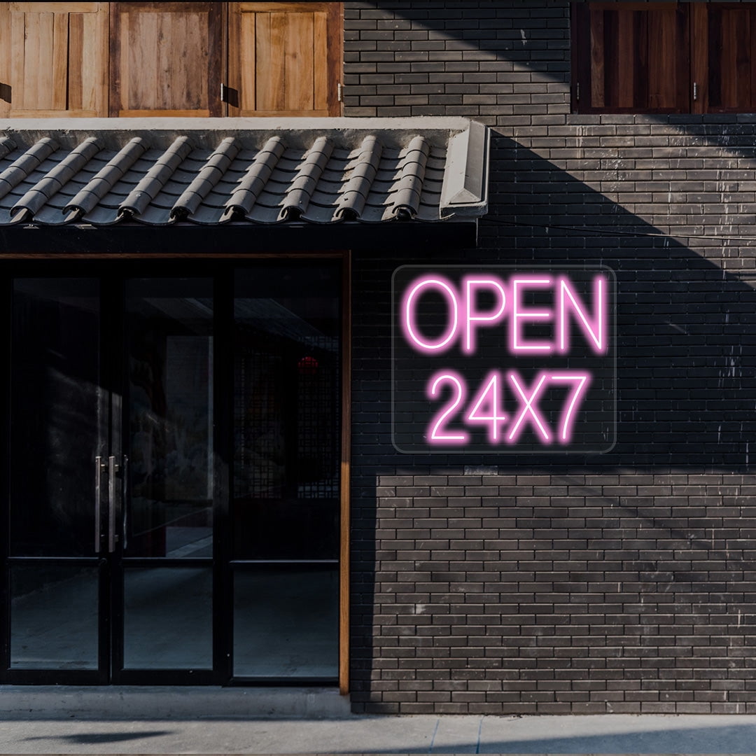 Open 24x7 Sign (White, 36"(W)x30"(H))