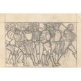 thumbnail image 3 of Winold Reiss 14x11 Black Modern Framed Museum Art Print Titled - Graphic Designs for Scribner's Magazine Cover, Medieval Festival Theme. Drawing of Men with Medieval Clothing and Items, Walk, 3 of 5