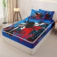 thumbnail image 2 of Erosebridal Black Spider Graffiti Zipper Queen Comforter Set with Fitted Sheet and 2 Pillowcases,Grid Splash Art Zipper Bedding Set For Boys,Navy Blue Reversible,4-Piece, 2 of 7