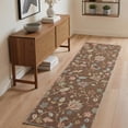 thumbnail image 6 of GENIMO 5'x7' Area Rug for Living Room, Machine Washable Non Slip Low Pile Rug for Bedroom Dining Room, Romantic Floral, Dusty Brown, 6 of 7
