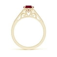 thumbnail image 2 of ANGARA Natural Aeon Vintage Inspired Oval 1.25 ct Ruby Solitaire Engagement Ring with Milgrain in 14K Yellow Gold for Women (Size-8x6mm) | July Birthstone Jewelry for Her | Natural Ruby Rings, 2 of 11