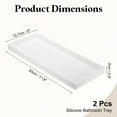 thumbnail image 2 of 2Pcs Bathroom Vanity Tray, 11.8"x5" Silicone Soap Dispenser Trays, White, 2 of 6
