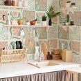 thumbnail image 2 of Inteprter 10 piezas de azulejos autoadhesivos de pared con diseño floral retro para cocina y salpicadero Decoración del hogar, 2 of 6