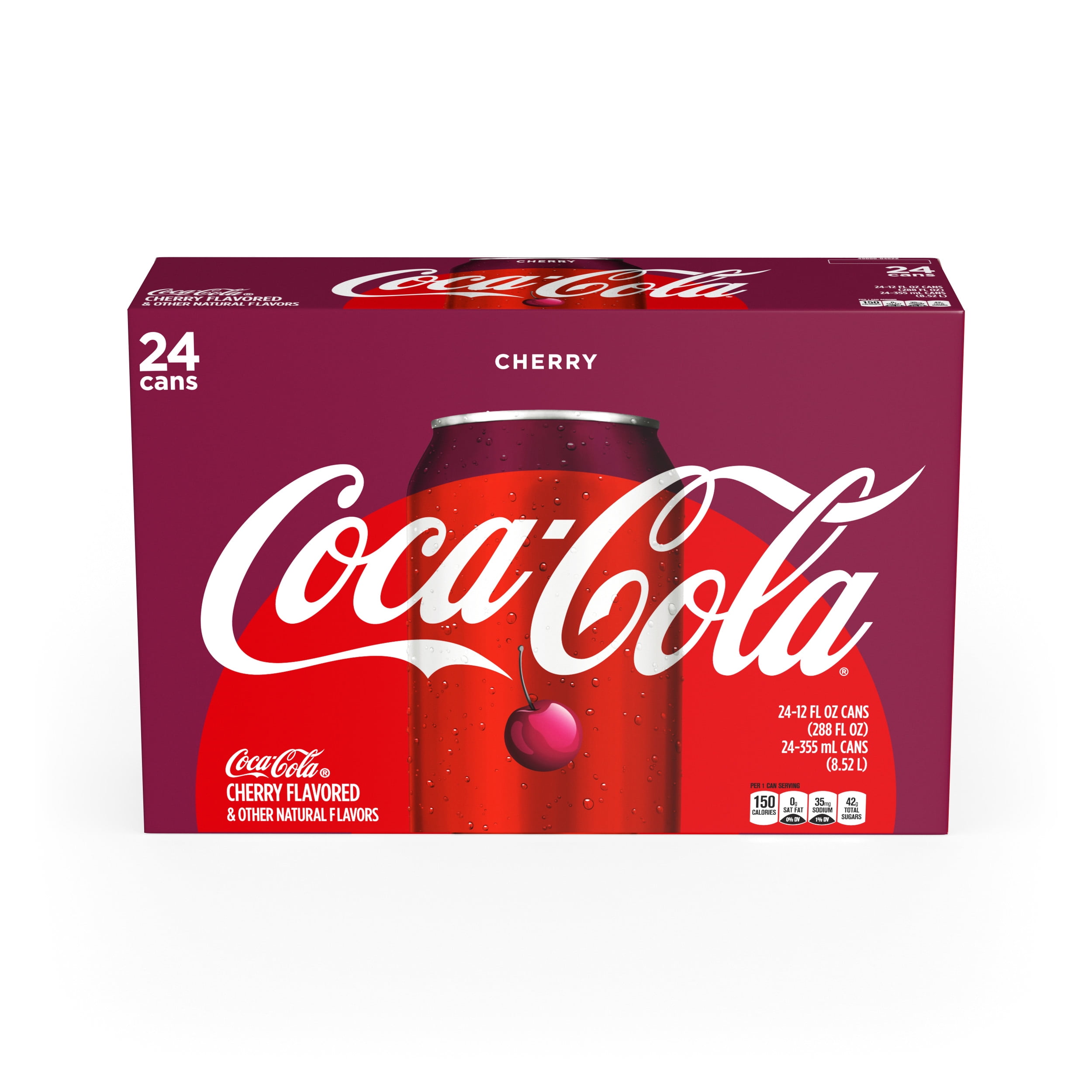 Coca-Cola Cherry Soda Soft Drink, 12 fl oz, 24 Pack ...