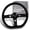 Black Leather / Black, variant on W-Power 350MM Black Vinyl Wrap Leather 6-Hole Chrome Spoke 14" Steering Wheel