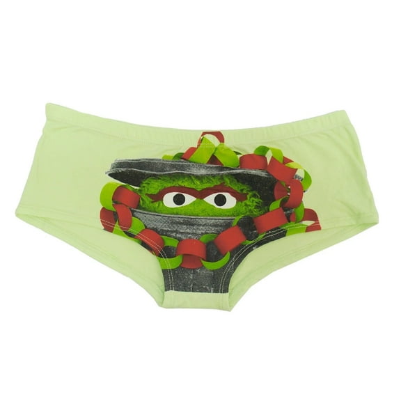 Sesame Street Oscar the Grouch Green Hipster Panties Juniors' Women's XL