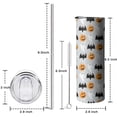 thumbnail image 5 of 20oz Halloween Pumpkin Ghost Bat Pattern Skinny Tumblers Stainless Steel Tumbler with Lid and Straw,Vacuum Insulated Double Wall Travel Tumbler Cups with Cleaning Brush for Coffee,Tea, 5 of 6