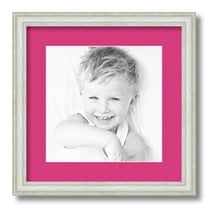 ArtToFrames 14x14 Matted Picture Frame with 10x10 Single Mat Photo Opening Framed in 1.25 Off White Wash on Ash and 2 Tulip Mat (FWM-4098-14x14)