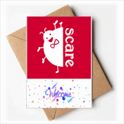 Scare Outline Ladybug Lovely Mignon Welcome Back Greeting Cards Envelopes Blank