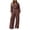 Brown, variant on Womens Sweatsuits 2 Piece Set Comfort Drawstring Hooded Sweatshirt & Elastic High Waist Wide Leg Pants Suit Versatile Casual Track Suits Fashion Solid Color Suit Set with Pockets S